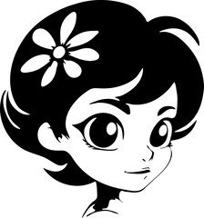 Vector illustration A joyful brave young woman radiating happiness and vibrant energy.