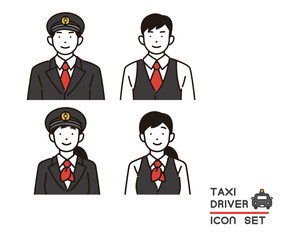 タクシー運転手の上半身のベクターイラスト素材／観光／求人 © ニワトコ