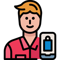 customer filled outline icon