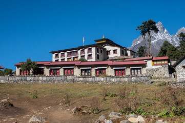 Fototapeta na wymiar Tengboche monastery is a high altitude Tibetan Buddhist monastery in the Sagarmatha National Park of Nepal.