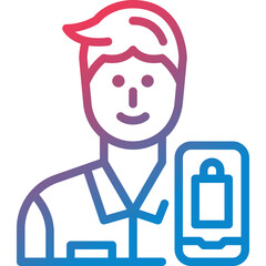 customer gradient line icon