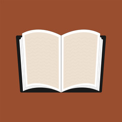 Open book in a black cover on an isolated background.
