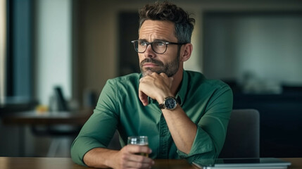 A man with serious expression