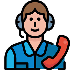 call center filled outline icon