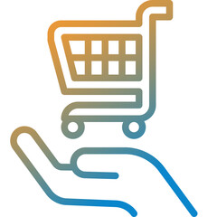 shopping gradient line icon
