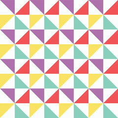 Japanese Colorful Triangle Windmill Vector Seamless Pattern