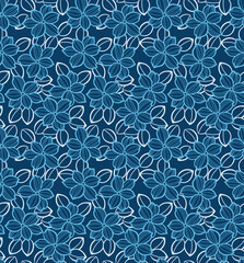 Obraz premium Japanese Petal Flower Vector Seamless Pattern 