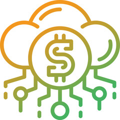 digital currency gradient line icon