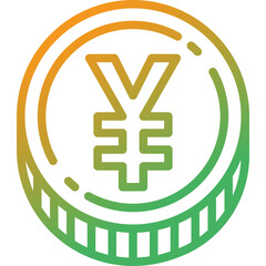 yuan coin gradient line icon
