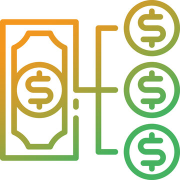recommend clip art: money management gradient line icon