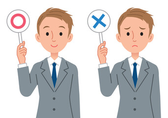 マルバツを出すビジネスパーソン