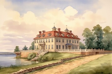 Naklejka premium castle on the bank