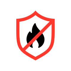 Vector Fire Protection Shield Badge Icon