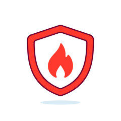Vector Flame Protection Shield Illustration