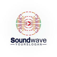 Sound wave logo and symbol vector