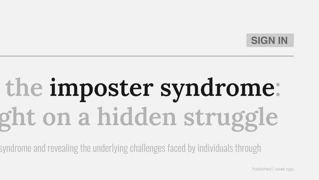 Imposter Syndrome mention on headlines of online news publications