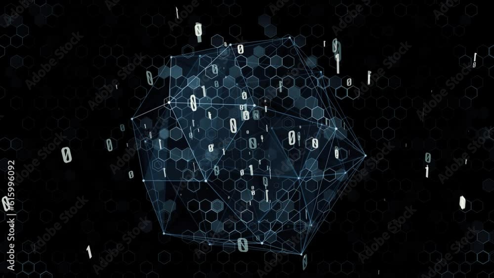 Poster Digital communication network concept. Abstract animation.