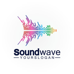 Sound wave logo and symbol vector