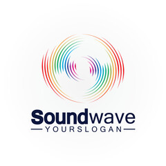 Sound wave logo and symbol vector