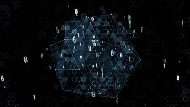 Digital communication network concept. Abstract animation.
