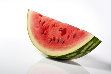Watermelon and sliced watermelon isolated on white background. Generative Ai