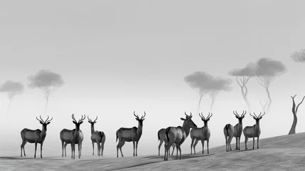 Poster Im Rahmen herd of zebras © Aqib