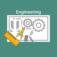 Engineering background illustration. Engineering activity illustration template