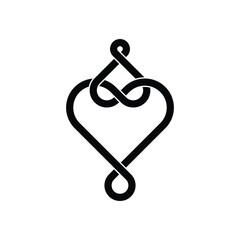 Eternal Love icon design. Love heart In the sign of infinity icon design. isolated on a white background