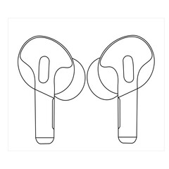 Vector air pod illustration mordan wireless headphone.
