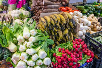 Great choice a fresh vegetables at a market stall