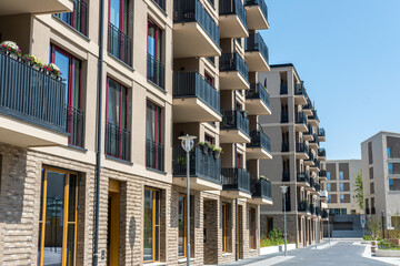 Residential area with new apartment buildings seen in Potsdam, Germany
