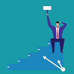 Smart time management Success in business deadline work strategy or work time efficiency concept. holding a sign of success