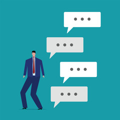 Obraz premium Sending business messages or telling new ideas. Discussions to gather information and ideas for solving problems to achieve the best results.