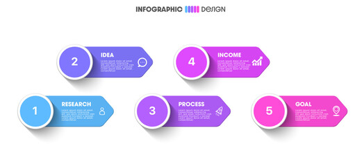 Business concept with infographic design 5 options.