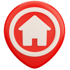 red home location 3d icon
