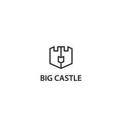 Medieval castle logo template style line