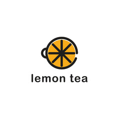 lemon coffee, logo icon simple