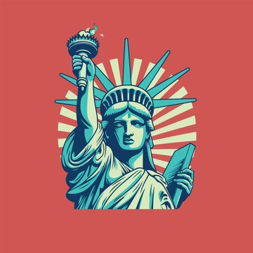 statue of liberty vector illustration