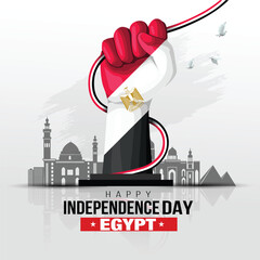 Happy independence Day Egypt Vector Template Design Illustration design