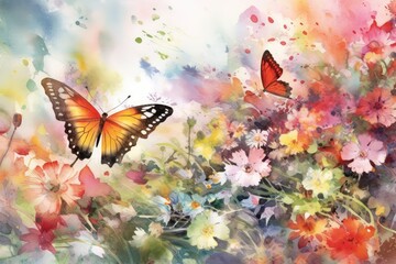 Obraz na płótnie Canvas butterfly on a flower
