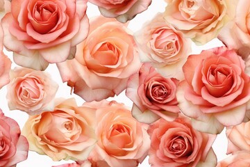 Delicate Roses: Focus on creating a texture background using various types of delicate roses, showcasing their intricate petals and soft colors. 