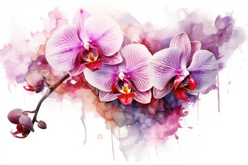 Naklejka premium pink orchid on a white background