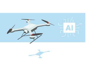 Vector Illustration of Drone Using AI