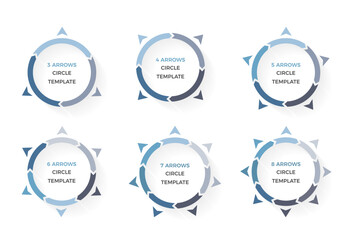 Circle arrows with side arrows, infographics templates for circle diagrams, vector eps10 illustration