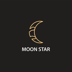 Vector icon crescent moon logo