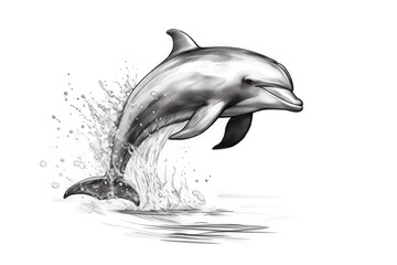 dolphin jumping isolated on white
