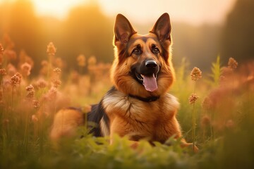 german shepherd dog on grass