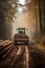 Photo Of Forestry For The Wood Industry, Generative AI