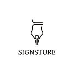 simple elegant pen logo vector line