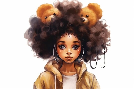 portrait of a girl with curly hair